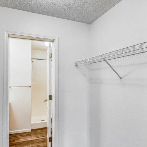 Large closets make storage easy Closet with storage shelves