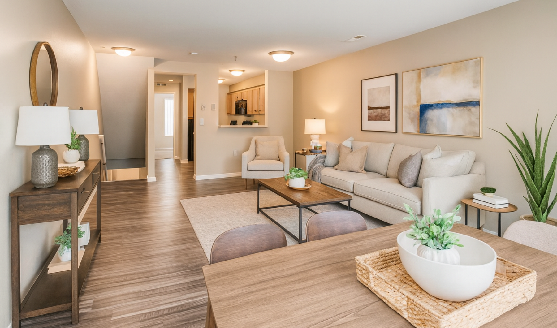 Your new Burnsville townhome is waiting Staged apartment living room