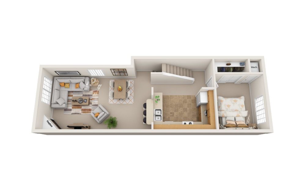 C3 - 3 bedroom floorplan layout with 2 baths and 1667 square feet. (Floor 2)