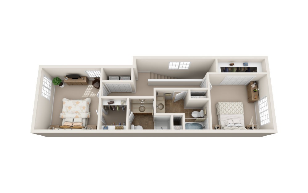 C3 - 3 bedroom floorplan layout with 2 baths and 1667 square feet. (Floor 3)